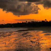 Pôr do sol em frente a Pousada 